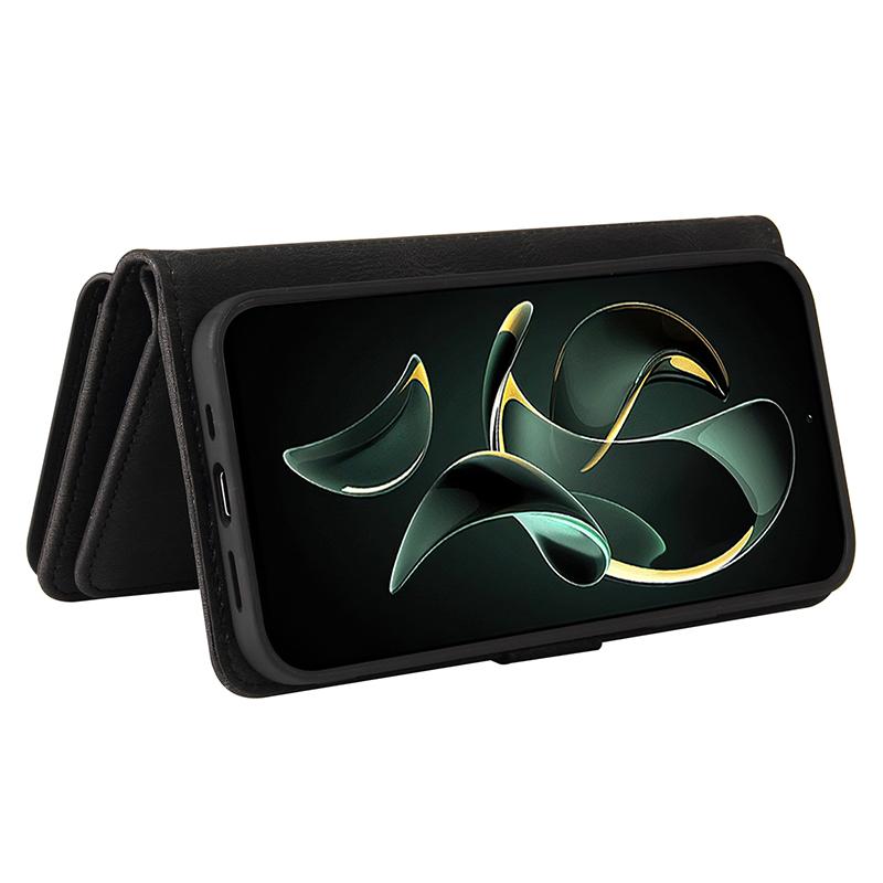 For Xiaomi 13T/13T Pro/Redmi K60 Ultra Zipper Wallet Case with 15 Card Slots and Strap Leather Phone Cover