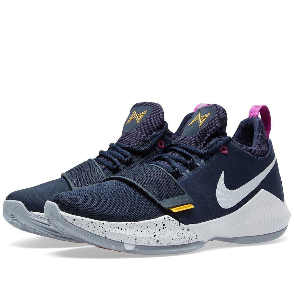 Nike PG 1 'The Bait' (Unisex) Obsidian / University Gold-Hyper Violet-Wolf Grey Basketball Shoes 878627 417