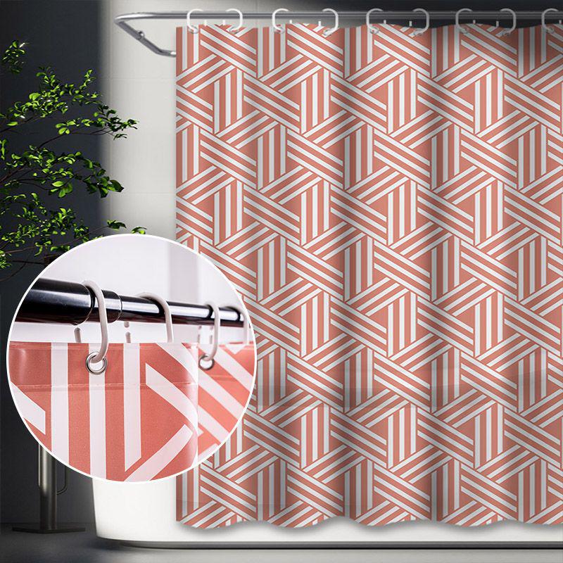 3D Printed PEVA Shower Curtain with Hooks – Thick, Waterproof, Mildew-Resistant Bathroom Partition