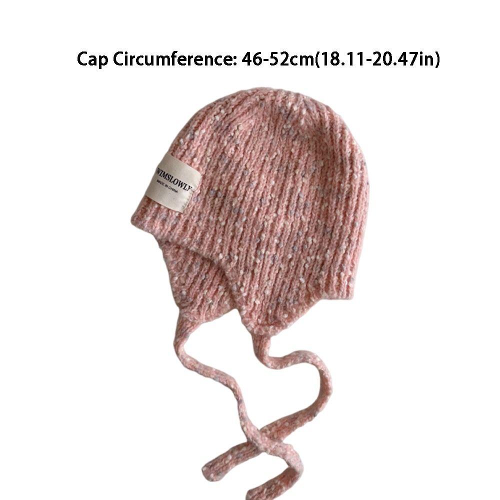 Ear Protection Knitted Hat With Ties Windproof Winter Beanie Hat Cute Santa Hat For Toddler