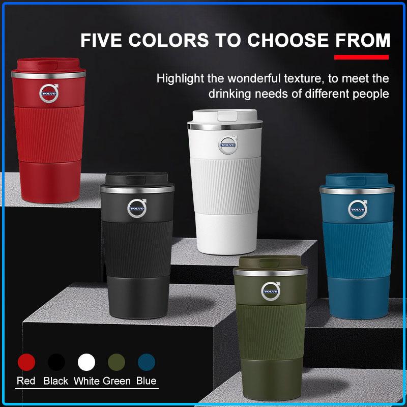 Car Stainless Steel 304 Coffee Thermos Mug Leak-Proof Non-Slip sticker For Volvo XC90 XC60 XC40 V40 V50 V60 S40 S50 S60 S70 S80 S90 240 C70 Vnl Truck