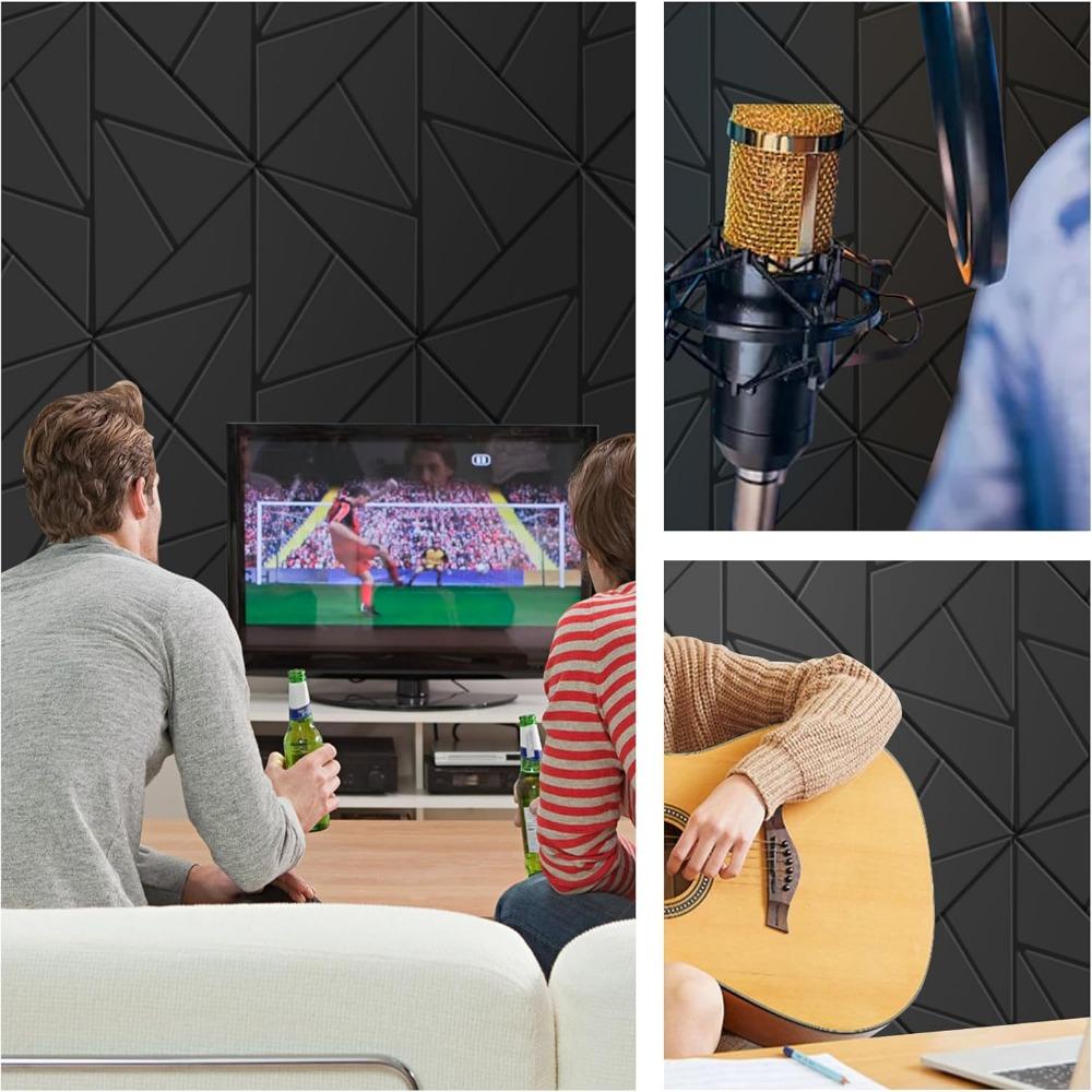 1pcs Self-Adhesive Acoustic Felt Panels Soundproof Square Wall Stickers Eliminate Echoes Absorb Noise Foam Panels