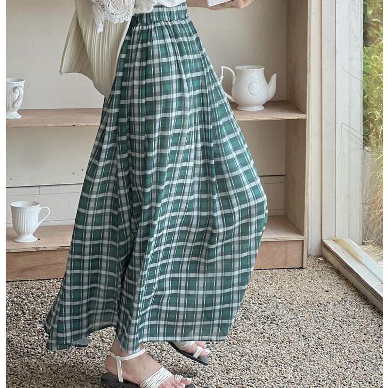 Spring and Summer New Arrival Women's Clothing Stripes Long Skirt A- Line Large Hem Long Skirt Elastic Waist Loose Slimming Stripes Stripes Skirt