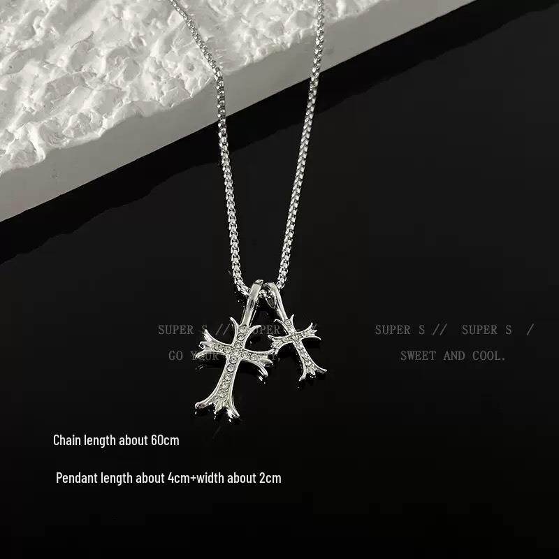 Trendy European & American Cross Pendant Necklace for Men & Women - In Stock, Hot Selling Sweater Chain