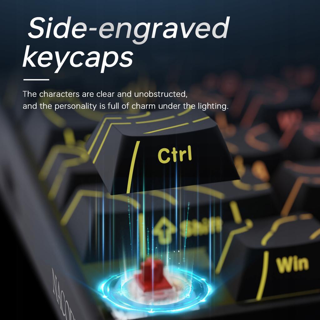 NK68 Schwarze Contour Mechanische Tastatur Lila RGB-Streifen 60% Für Gamer