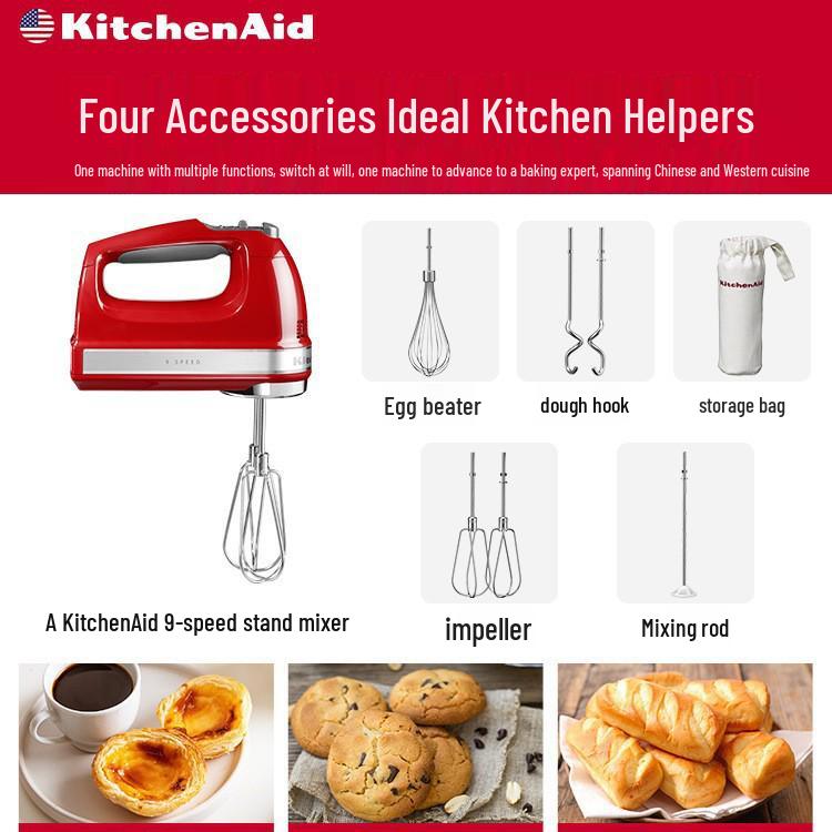 KitchenAid Mikser Elektryczny 9-biegowy do Kremów i Ciasta, Idealny do Pieczenia