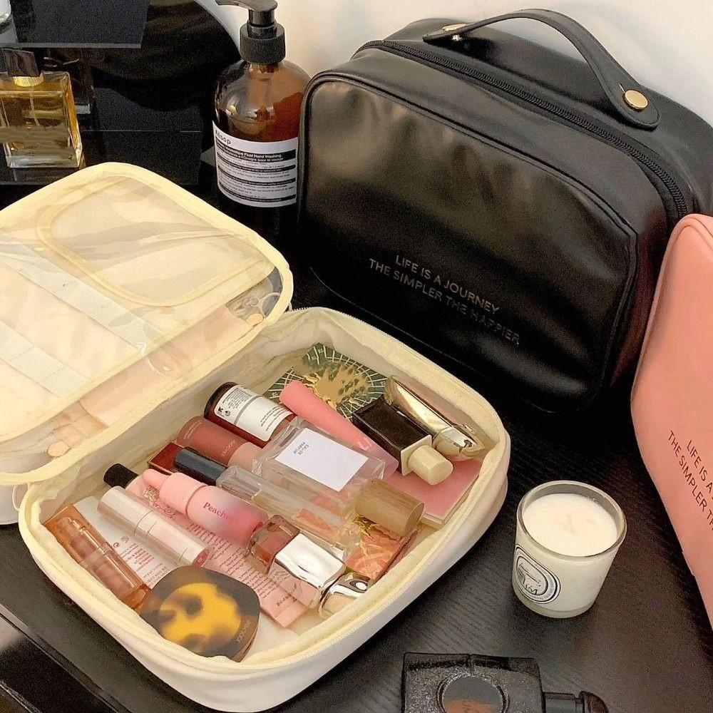 Portable Cosmetic Bag Large Capacity Toiletry Bag Fashion Makeup Bag  Women