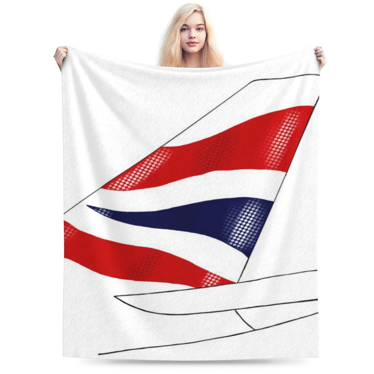 British Aircraft Union Flag Tale Livery Illustration Custom Warm Party An UltraSoft Micro Fleece Blanket 75x100cm