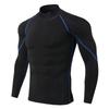 Men's Quick-Dry High Neck Long Sleeve Gym Shirt