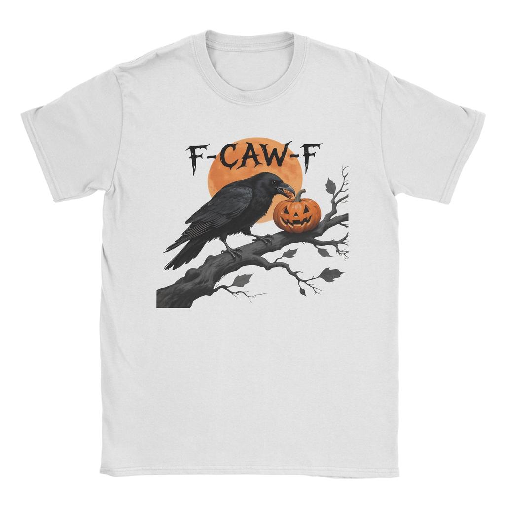 F-Caw-F Funny Crow Moon Humor T-Shirt Summer Hip Hop T-Shirts Men Cotton O Neck 5XL 6XL Top Tees Short Sleeve Streetwear Tshirt