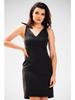 Elegant Fitted Dress with a V-neck, Black XL
