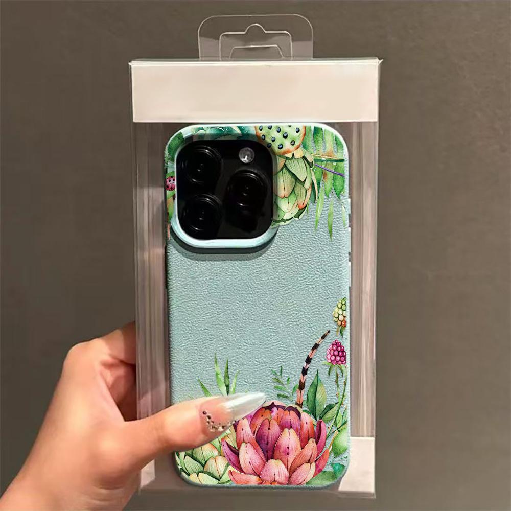 Vintage Floral Phone Case For Iphone 17 16 Plus 15 Pro Max 11 13 12 14 17E 16E Thin Shockproof Bumper Cover Fundas