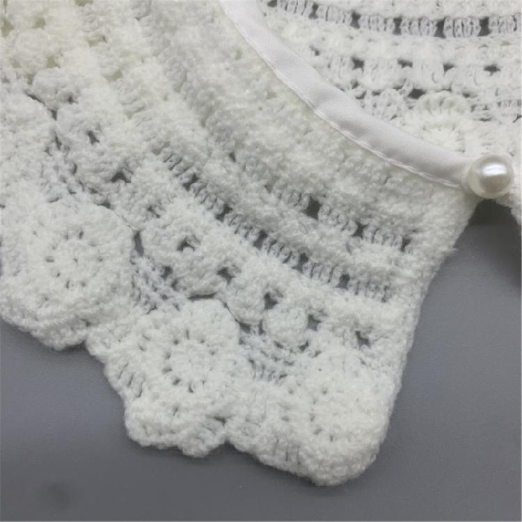 Multifunctional Detachable Fake Collar Kids Girls Knitted Flower Mini Shawl Wrap