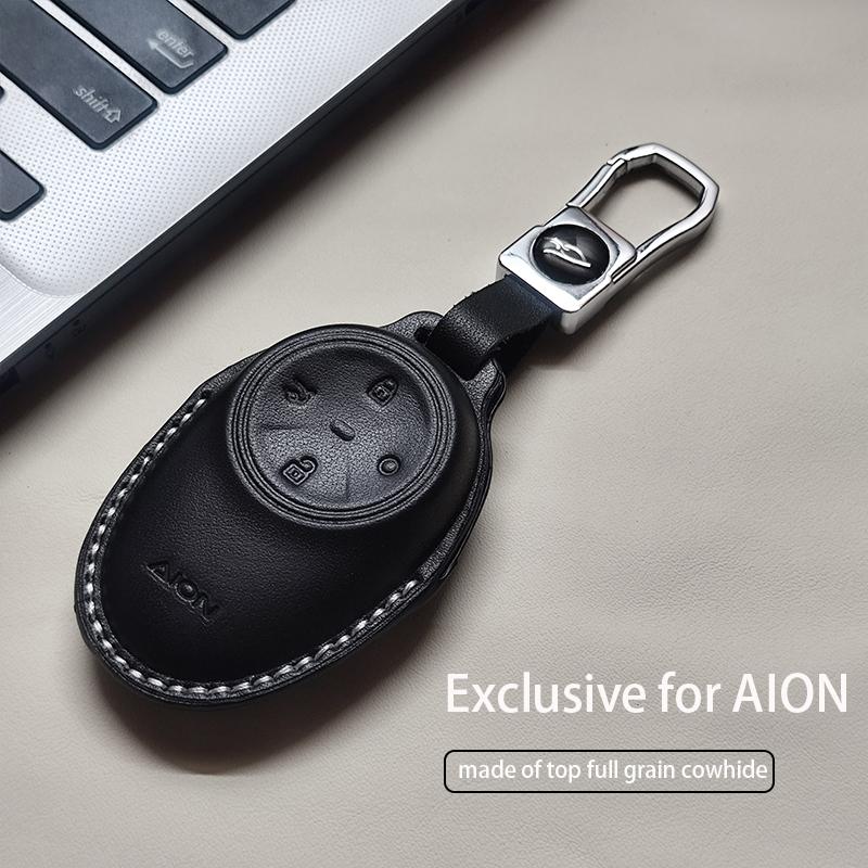 Genuine Leather Car Key Case Cover Fob For Gac Aion S Plus V Y Lx Ia5 Ge3 Ga3S Rex New Energy Trumpchi Keychain Durable