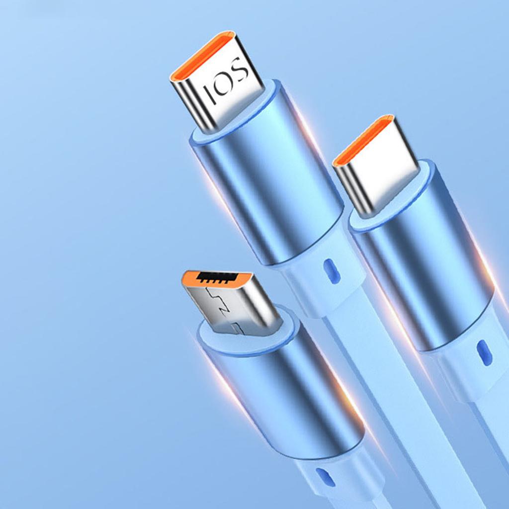Retractable Multi USB Cable 3 In 1 100w Super Fast Charging Cable with 5 Gear Length for Type-C/Android/IOS Interface