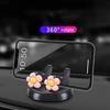 360° Rotating Purple Flower Car Phone Holder - ABS Material, Non-Slip Base with Floral Design for Dashboard Mount, Compatible with Smartphones