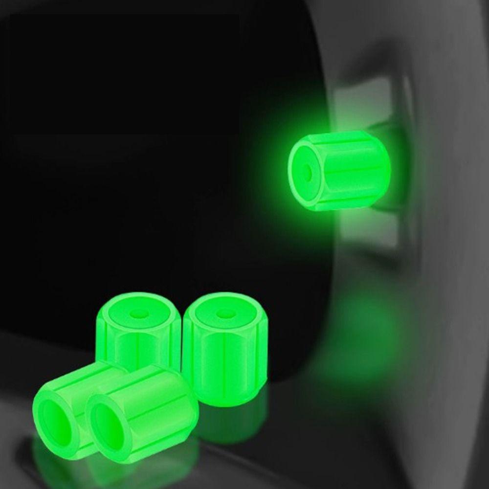 8Pcs Super Bright Luminous Fluorescent Valve Caps Night Glowing Tyre Valve Stem Cover Night