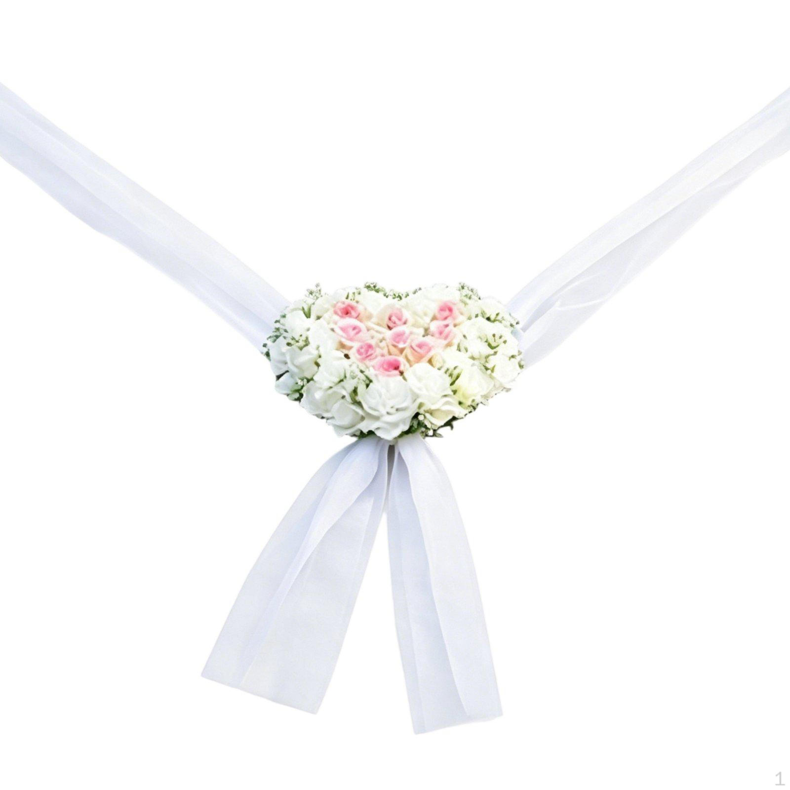 Ceremonial Vehicle Floral Arrangement Set HighQuality Artificial Flowers Heart Shaped Car Flower