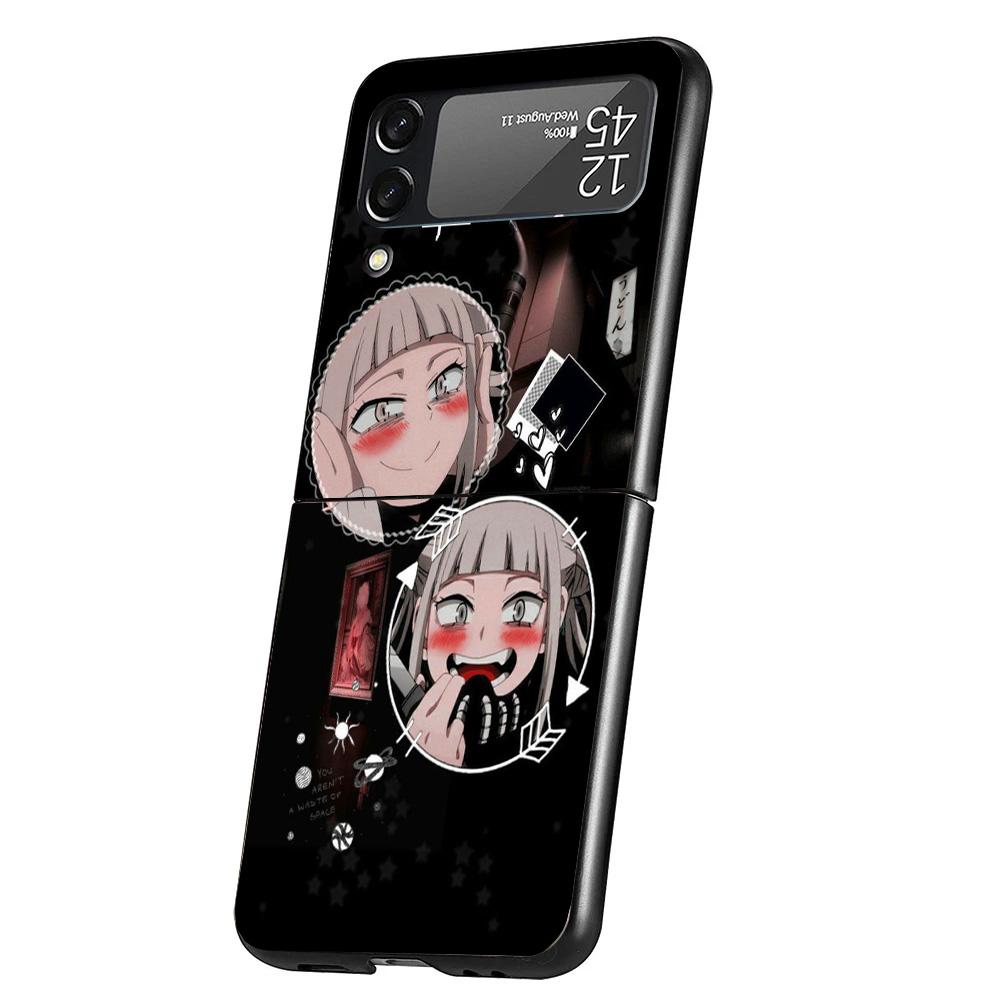 Himiko Toga Waifu Anime MHA Cover Phone Case For Samsung Galaxy Z Flip 7 6 5 4 3 5G Flip7 Flip6 Flip5 Flip4 Flip3 Black Fundas S
