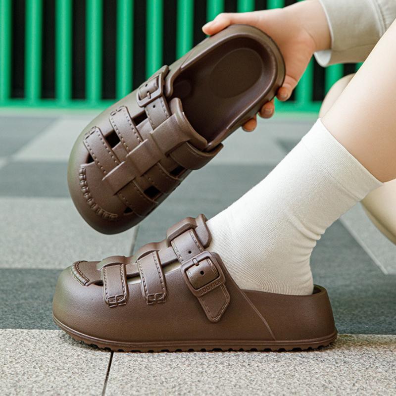 Fashion 2025 New Women Home Platform Slippers Leisure Summer Shoes Soft EVA Cut-out Female Indoor Street Slides Fashion Slip-on Sandals