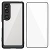 For Sony Xperia 1 VI Phone Case WANLONFENG XC Series TPU Acrylic Cover with Tempered Glass (Big Lens Hole)