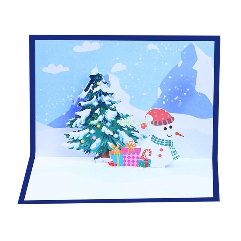 24TE Festive 3D Snowman Card Memorable Gift Family Friend and Loved Ones to the Christmas Season Card Accessory