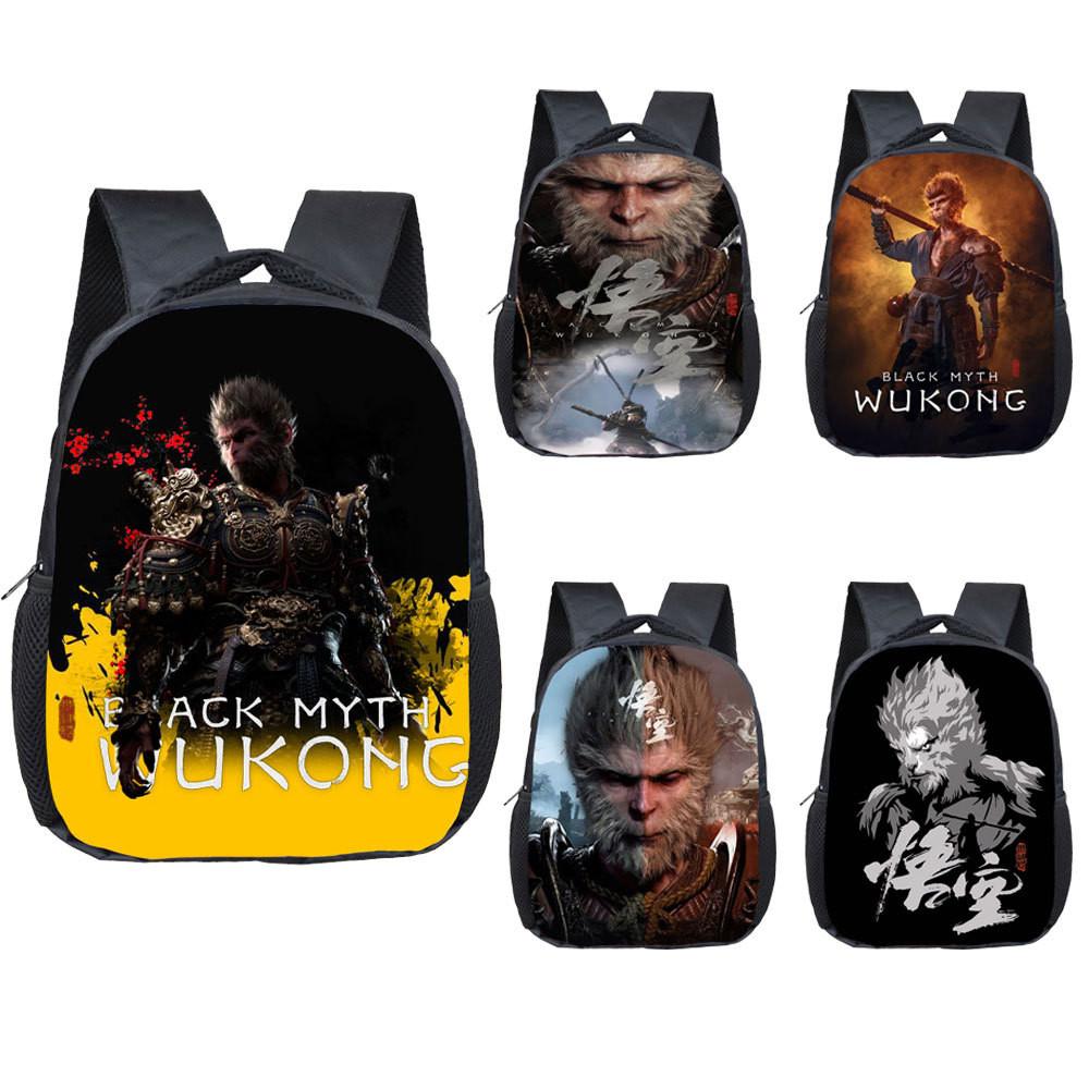 Adorable 2024 Black Myth Wukong Cartoon Backpack For Kids Age 3 To 5 With Breathable Design