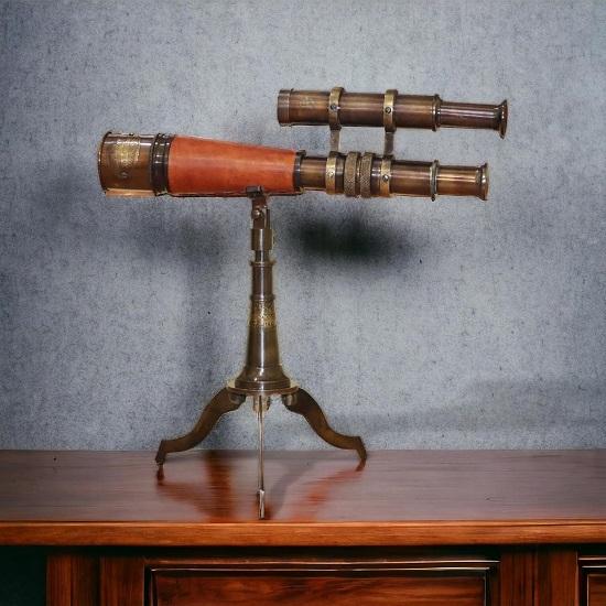 Brass Telescope on Tripod Stand DF Lens  Desktop Brass Telescope Royal  Finish Spyglass Nautical Beautiful On Brass Tripod Stand