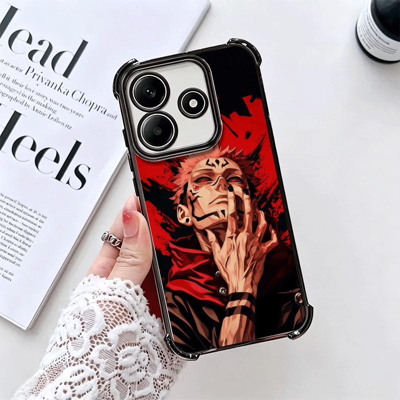 Anime Itadori Yuji JUJUSU Plating Phone Case For Xiaomi Redmi Note 14 15 Pro Plus 13 12 11 11S 11T 10 9S 9 5G Anti-Fall Airabag