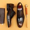 Zapatos de Cuero para Hombre Formales de Negocios de Cuero Puntiagudos Tres Articulaciones Zapatos Oxford Cuero Patentado Brillante Zapatos de Hombre