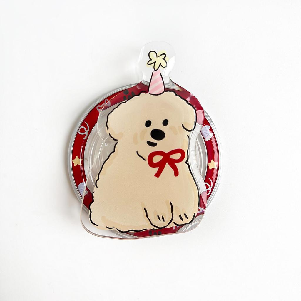 Cartoon Puppy Magnetic Phone Holder – Retractable Desktop Acrylic Stand