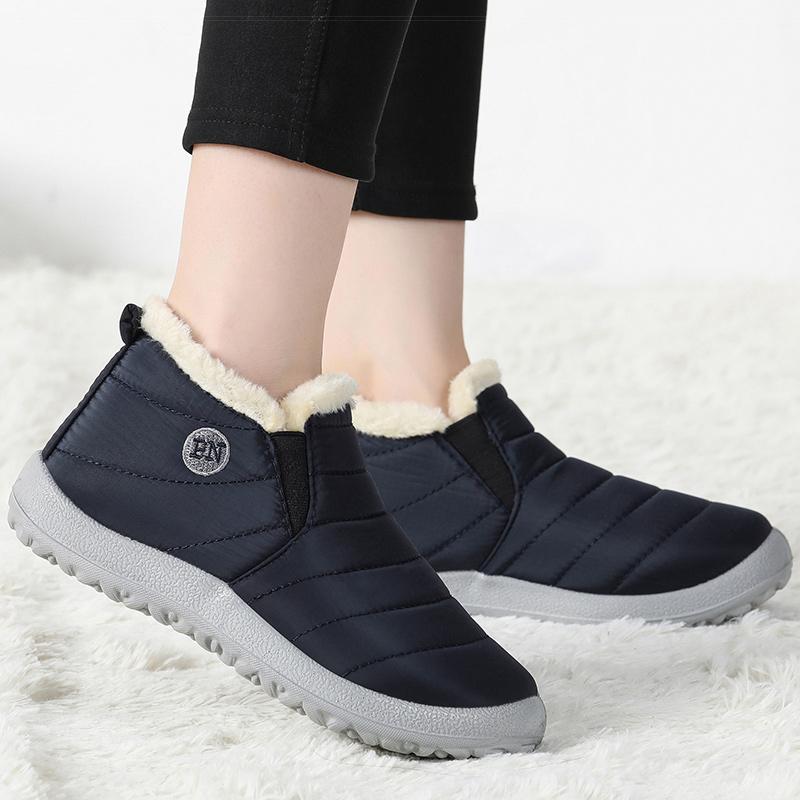 Women Boots Fur Ankle Boots For Winter Shoes Women Waterproof Snow Boots Winter Botas Mujer Short Boot Female Botines Black Red