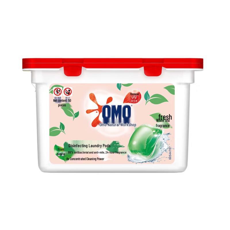 OMO Nature Workshop White Tea Antibacterial Laundry Pods 400G