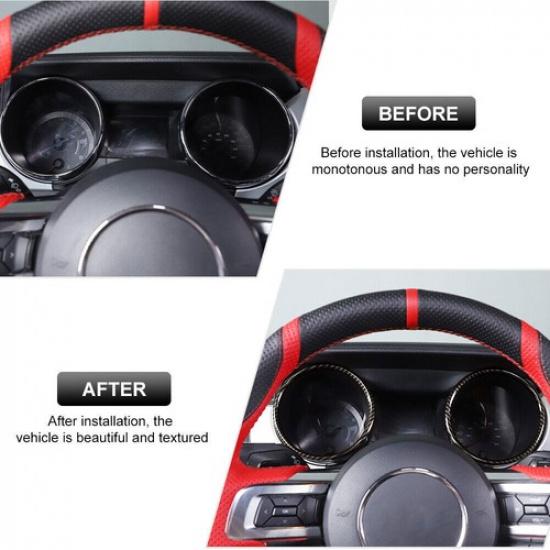 Center Console Dashboard Panel Cover For Ford Mustang 2015- ABS Carbon Fiber