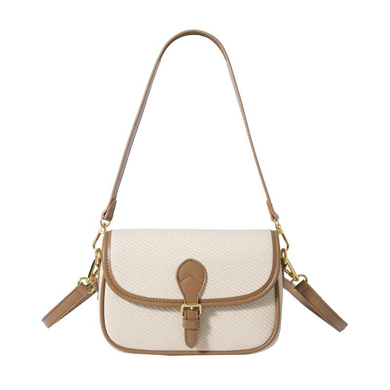 Bag women's high-end sense spring and summer new contrasting color underarm baguette bag commuting versatile shoulder messenger bag