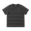 Bequemes gestreiftes Logo-Kurzarm-T-Shirt Herren Oberteile Schwarz LMT010158207701K11000