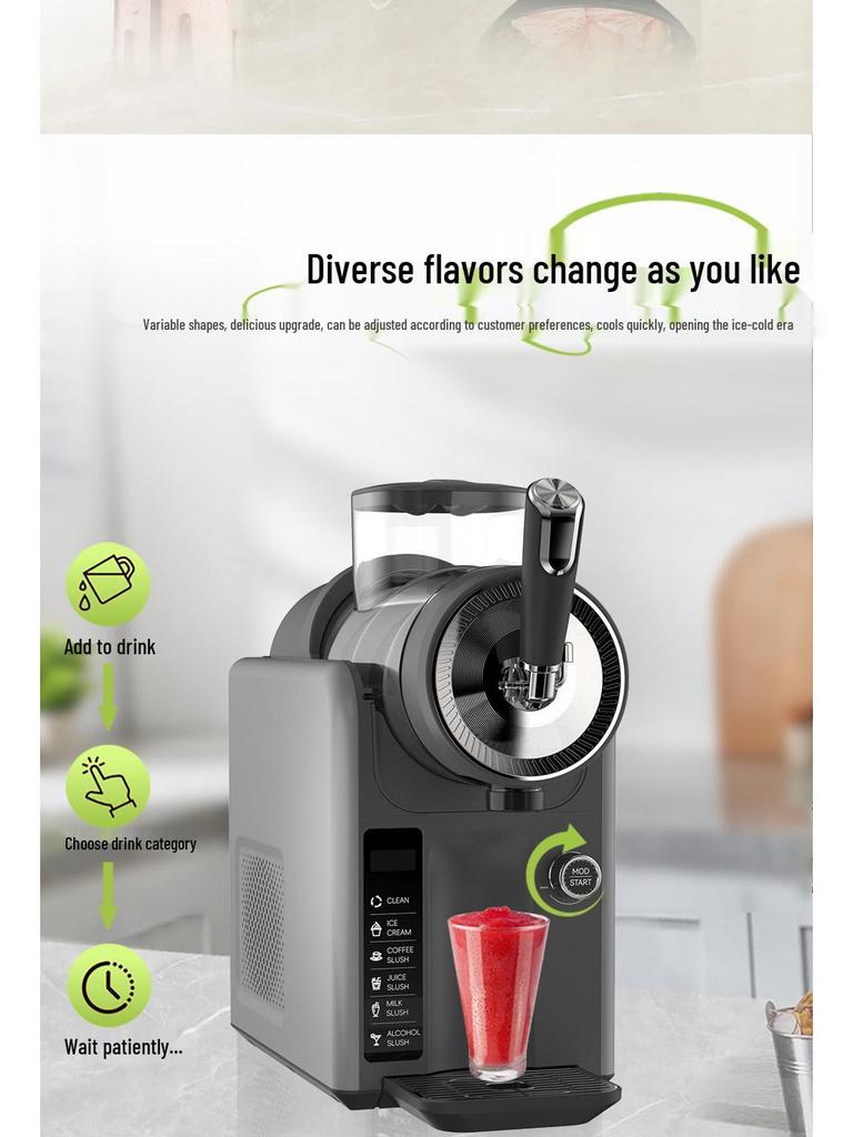 Kompakte Schnee-Schmelz- & Eismaschine: Multifunktionale Selbstreinigung für Milchshakes, Smoothies & Slush-Eis.