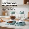 Non-Electric 2.2L Cat Waterer & Feeder, Mess-Free Bowl for Cats & Small Dogs, No-Plug Indoor Home Pet Feeding Station