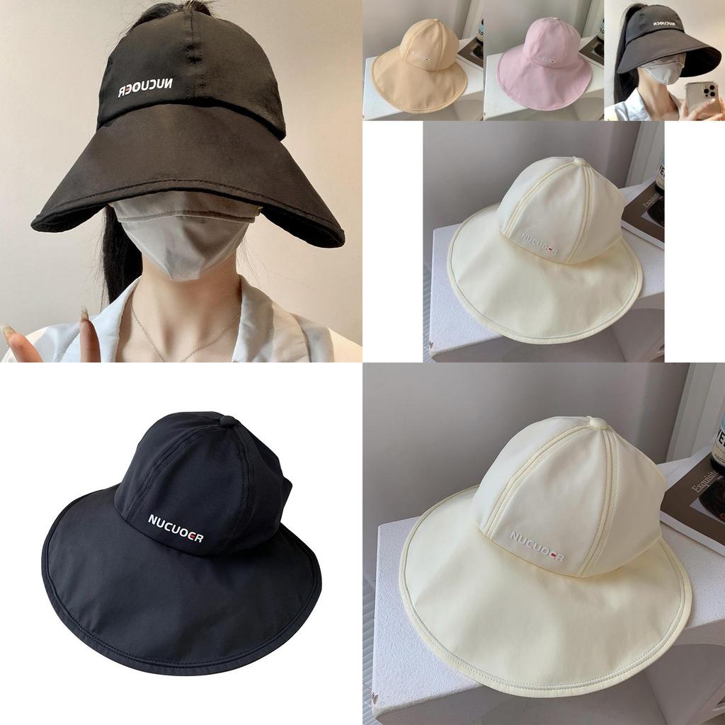 Adjustable Summer Uv Protection Hat For Women With Large Brim And Ponytail Slot