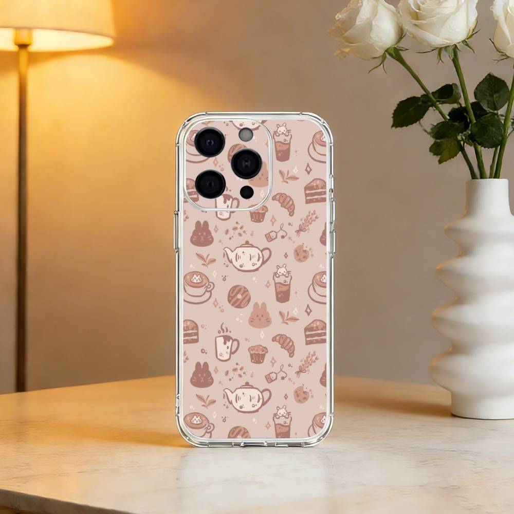 C-Coffee L-Latte Art Phone Case For iPhone 17 16 15 14 13 12 11 Mini Pro Max Plus Transparent Cover