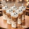 2/4pcs Square Glass Coffee Mugs with Lids and Straws, Reusable Drinking Cups with Glass Covers, Ideal for Coffee, Tea, Home, Office, School