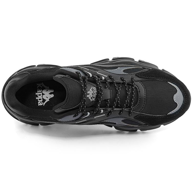Kappa Fabric Synthetic Leather Functional Retro Casual Shock Absorption Non-Slip Wear-Resistant Low-Top Dad Shoes Unisex Sneaker Black K0CY5MC16D-990