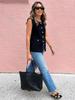 Women's Sleeveless Button Down Sweater Vest Round Neck Knit Cardigan Tank Top
