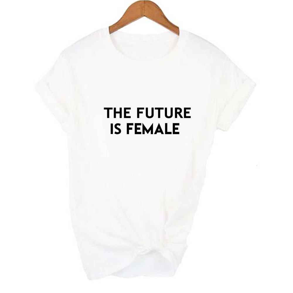 The Future Is Female Print Damen T-Shirt Sommer Freizeit T-Shirt Für Dame Mädchen Oberteil Top
