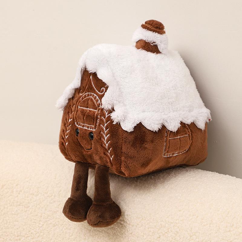 Christmas Gingerbread House Plush Doll Cute Little House Doll Holiday Decoration Pillow Gift Ornament