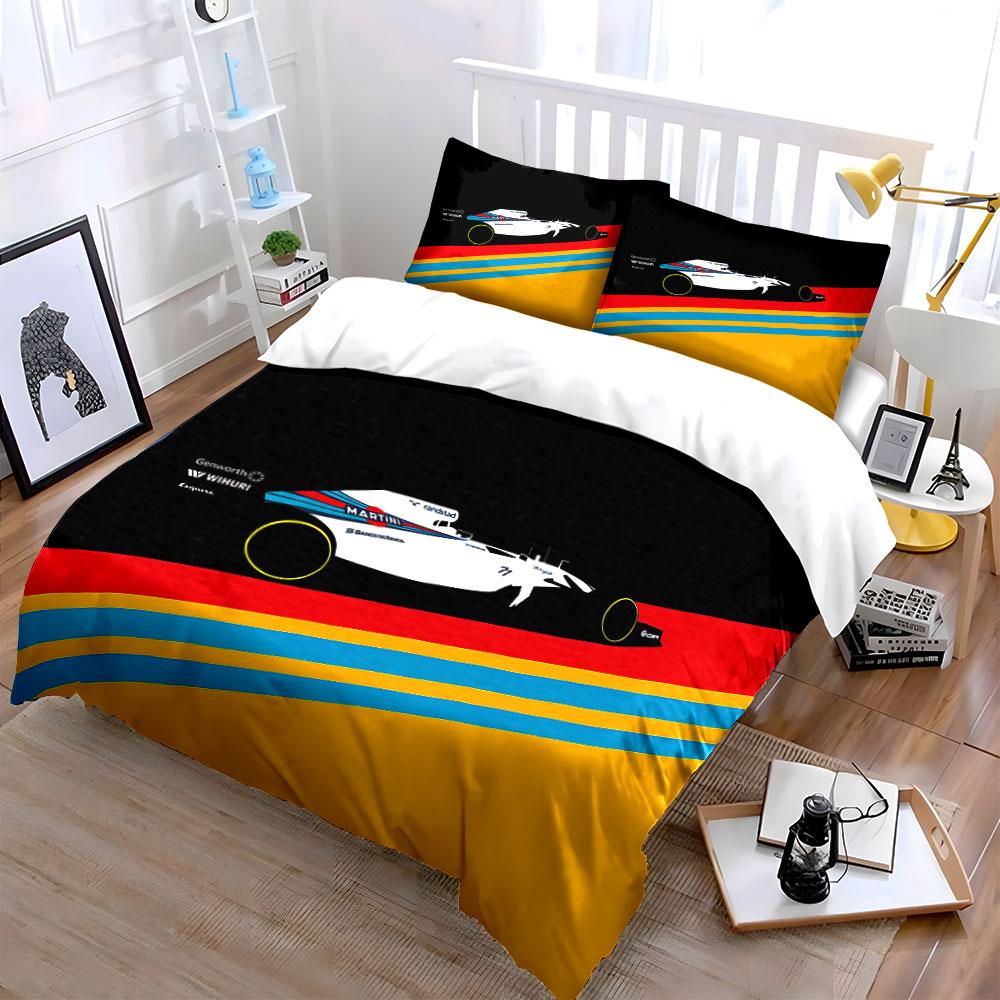 Racing Car Graphic Print Bedding Duvet Cover Set Duvet Cover Pillowcases  (1*Duvet Cover 2*Pillowcases, Without Duvet Insert)