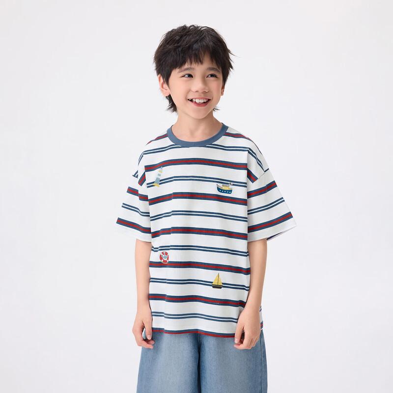 Xiaoyinman Boys' Ocean Style Striped Short Sleeve T-Shirt