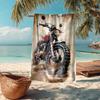Serviette de plage ultra-douce sur le thème des motos tout-terrain, Idéale pour la piscine - le camping, la plongée - Essentiel de voyage parfait, Serviette de plage vibrante.