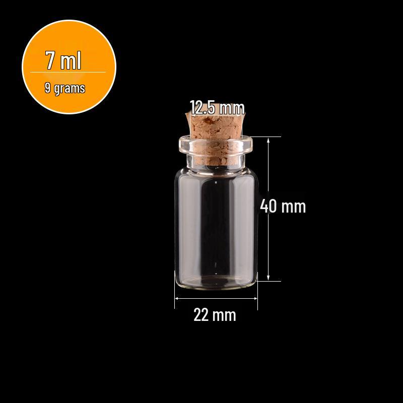 22mm Caliber Transparent Cork Stopper Cylinder Rainbow Glass Wish Bottle
