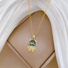 Titanium Steel, Starry Sky Three-Dimensional Bear Light Luxury Temperament Gorgeous Full Diamond Necklace Female Versatile Collarbone Chain